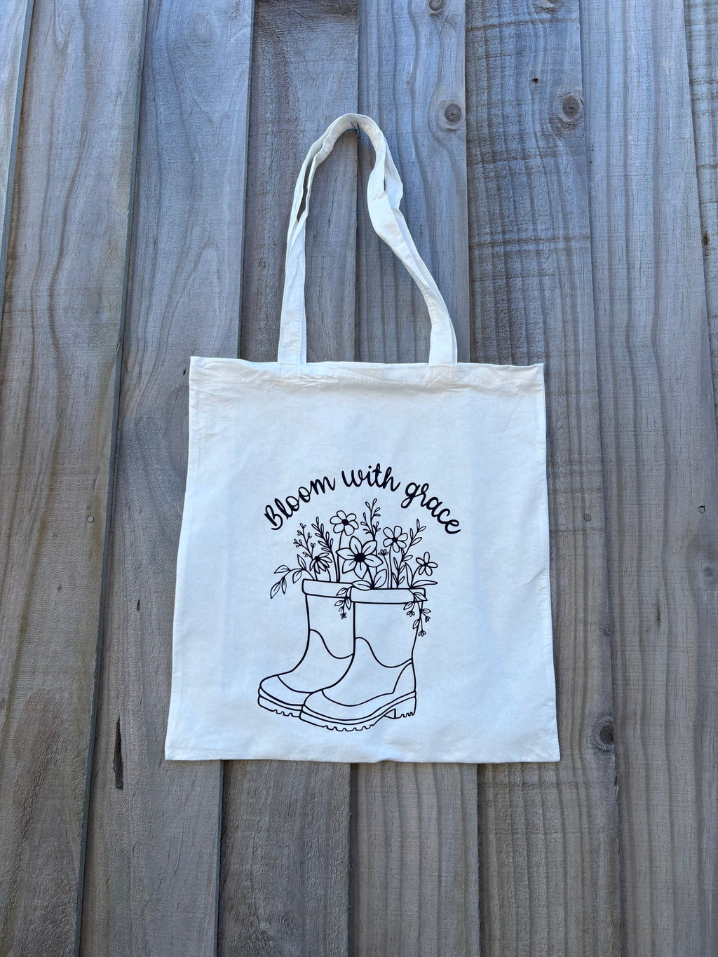 BOOTS IN BLOOM TOTE